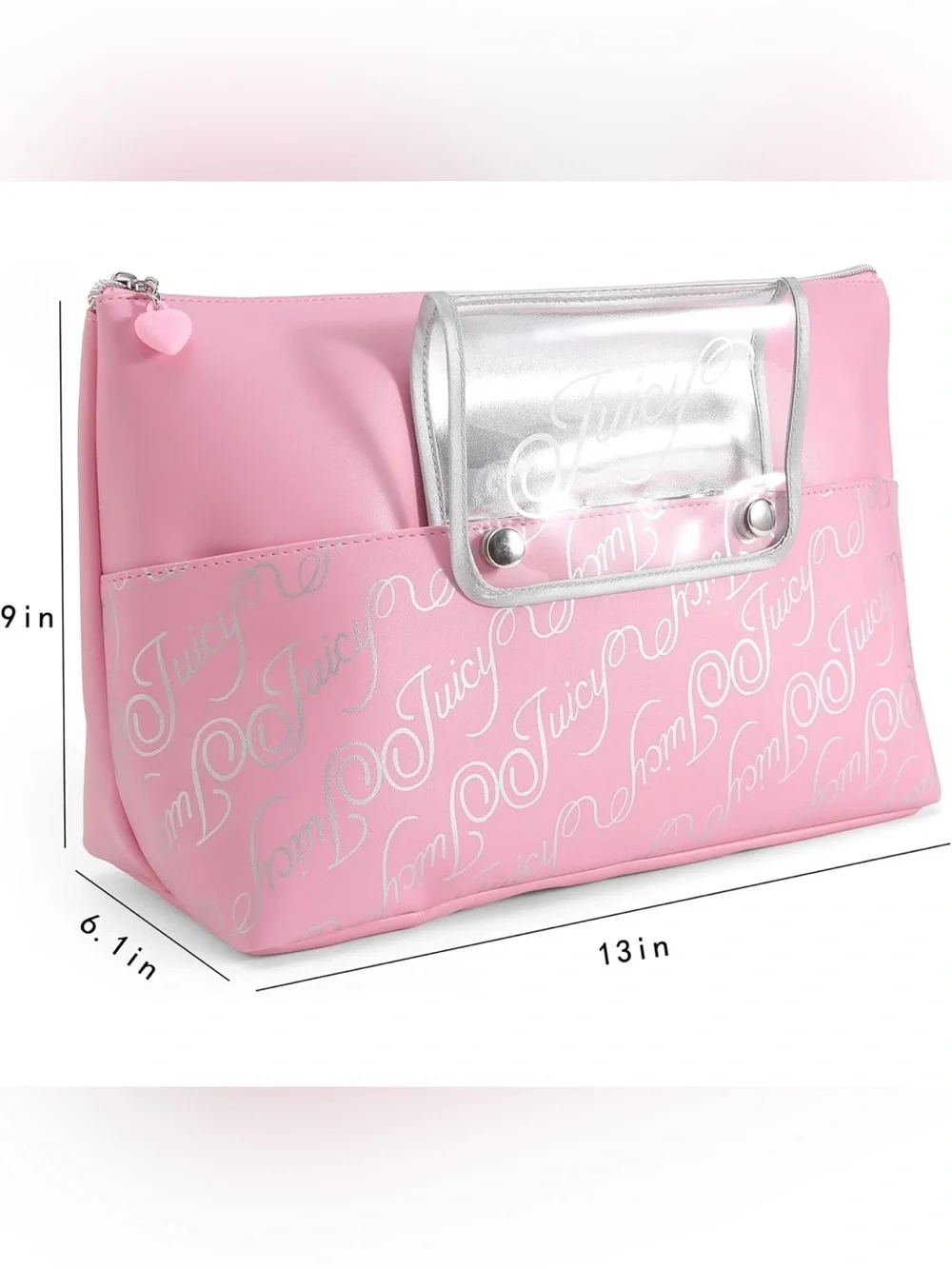 🍒 Juicy Couture Travel Essentials & Makeup Bag Removable Brush Holder Retro